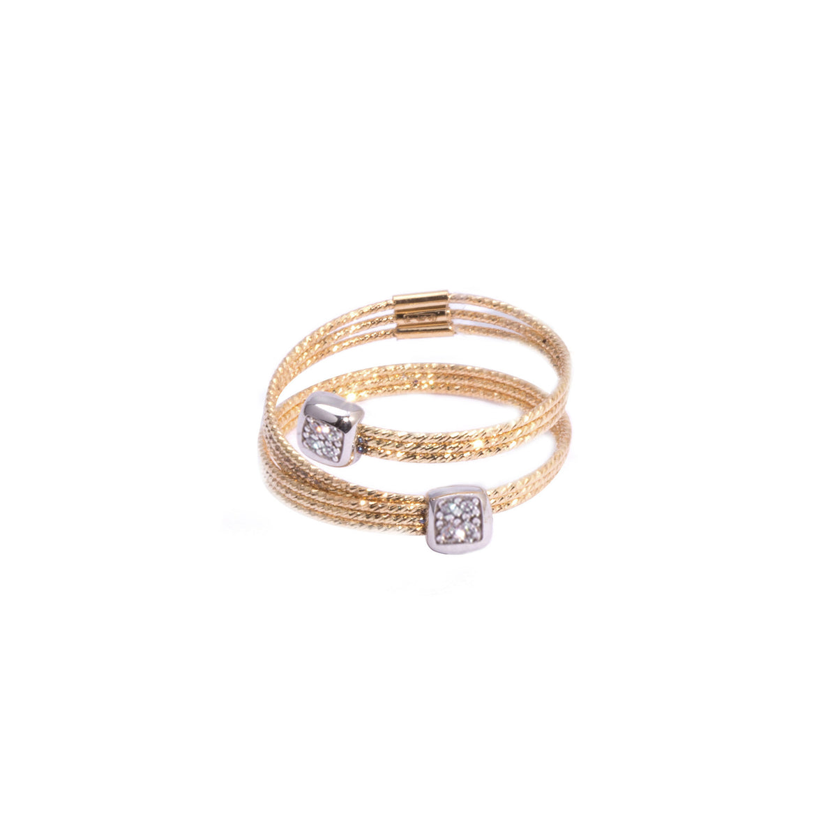MUSA 2-Row Ring – Square Pavé